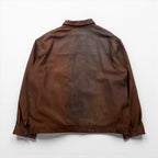 Polo Ralph Lauren 90s Leather Jacket, Swing Top, Size 2XL, Small Pony Embroidery, Zip-Up Harrington