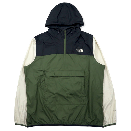 THE NORTH FACE ハーフジップ アノラックパーカー マウンテンパーカー XL カーキ ポリエステル WINDWALL パッカブル US規格 NF0A3FZL