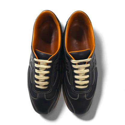 HERMES クイック Hロゴ スニーカー 26cm ブラック レザー イタリア製