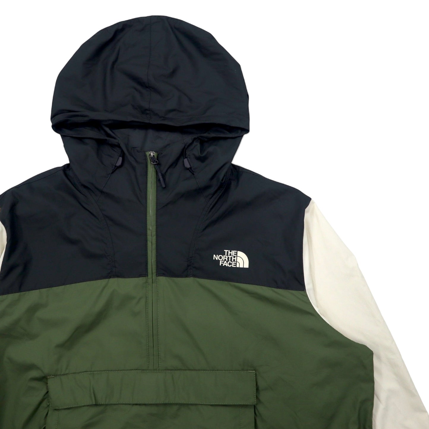 THE NORTH FACE ハーフジップ アノラックパーカー マウンテンパーカー XL カーキ ポリエステル WINDWALL パッカブル US規格 NF0A3FZL