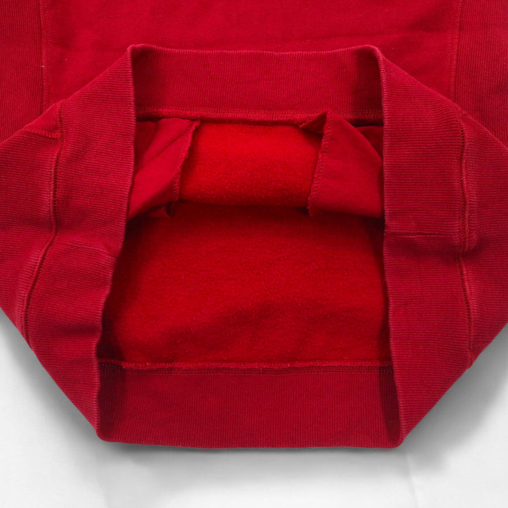 DULUTH TRADING CO. Reverse Weave Sweatshirt L Red Heavyweight Fleece Lining Side Pockets