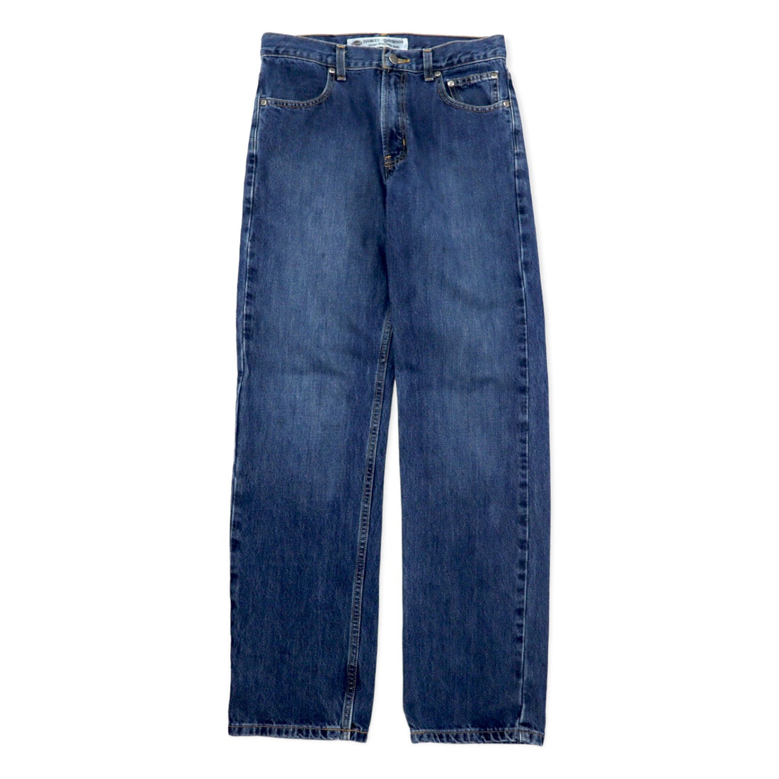 日本然リトテ-古着オンライン-HARLEY DAVIDSON デニムパンツ 30 ブルー コットン ジッパーフライ レザーパッチ メキシコ製-HARLEY DAVIDSON Denim Pants 30 Blue Cotton Zipper Fly Leather Patch Mexico Made