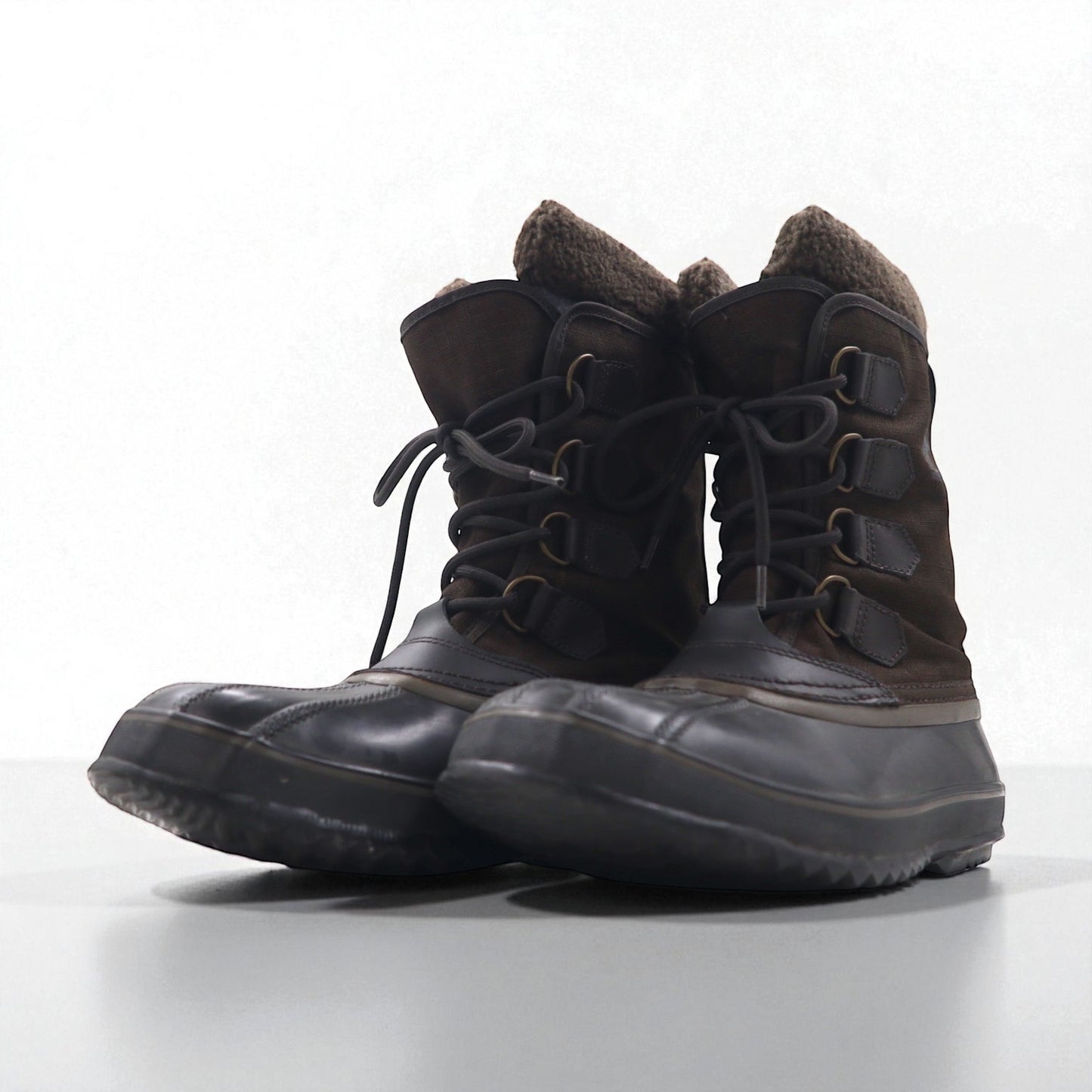 SOREL 1964 Pack Nylon Snow Boots, Size 26cm, Brown, Waterproof, with Removable Felt Lining, NM1440-231