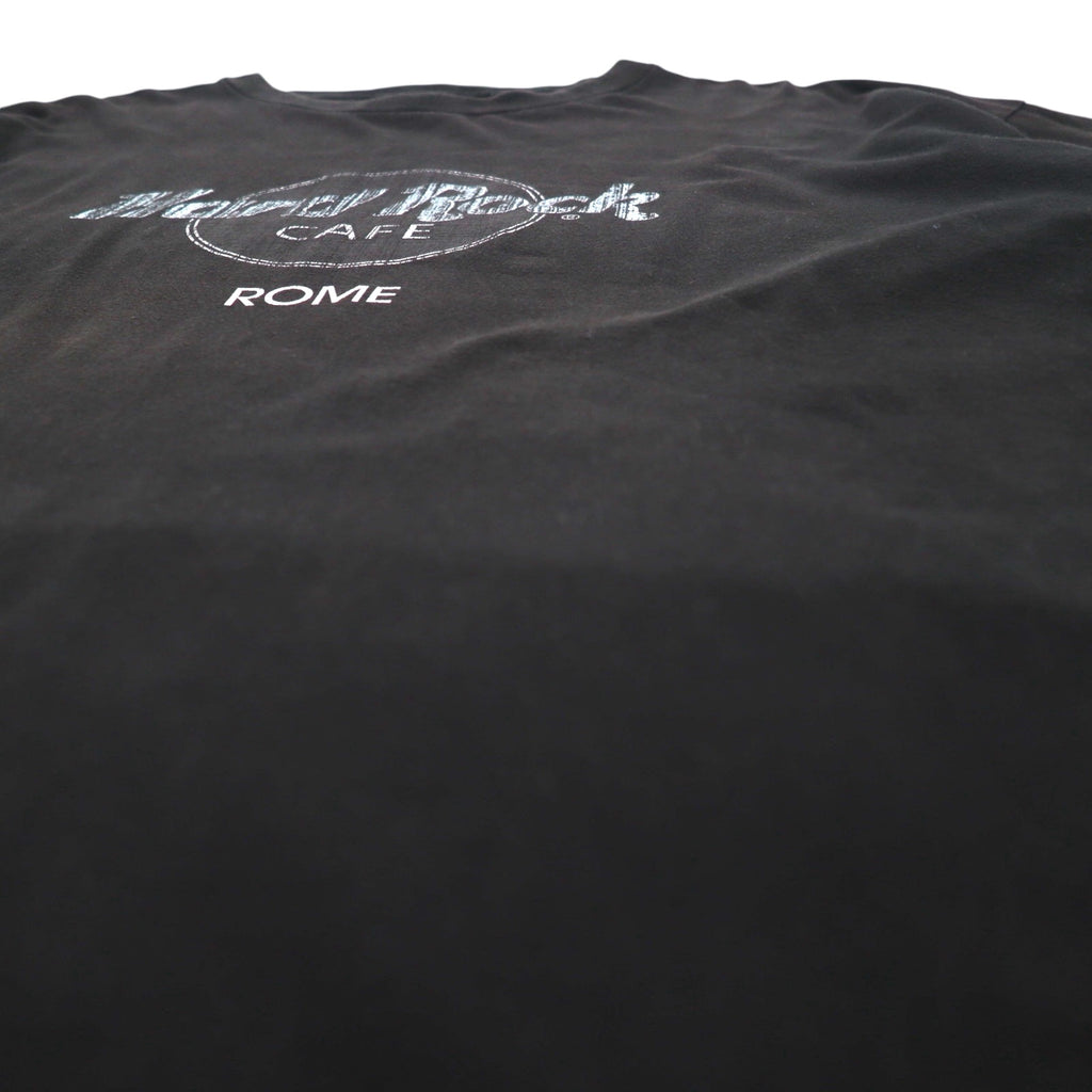Hard Rock CAFE 90年代 プリント Tシャツ 2XL ブラック コットン ビッグサイズ ROME