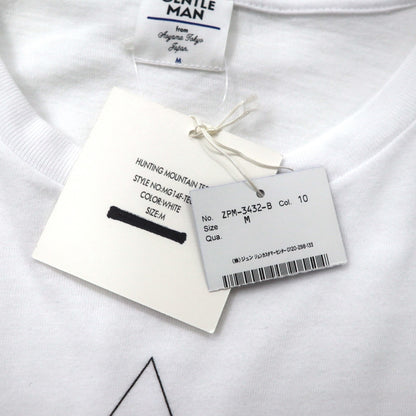 Mr. GENTLEMAN T-shirt, size M, white cotton, HUNTING MOUNTAIN TEE, unused