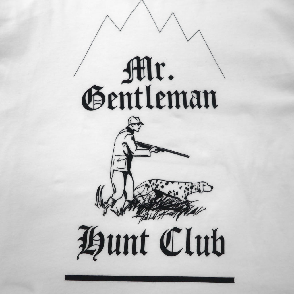 Mr. GENTLEMAN T-shirt, size M, white cotton, HUNTING MOUNTAIN TEE, unused