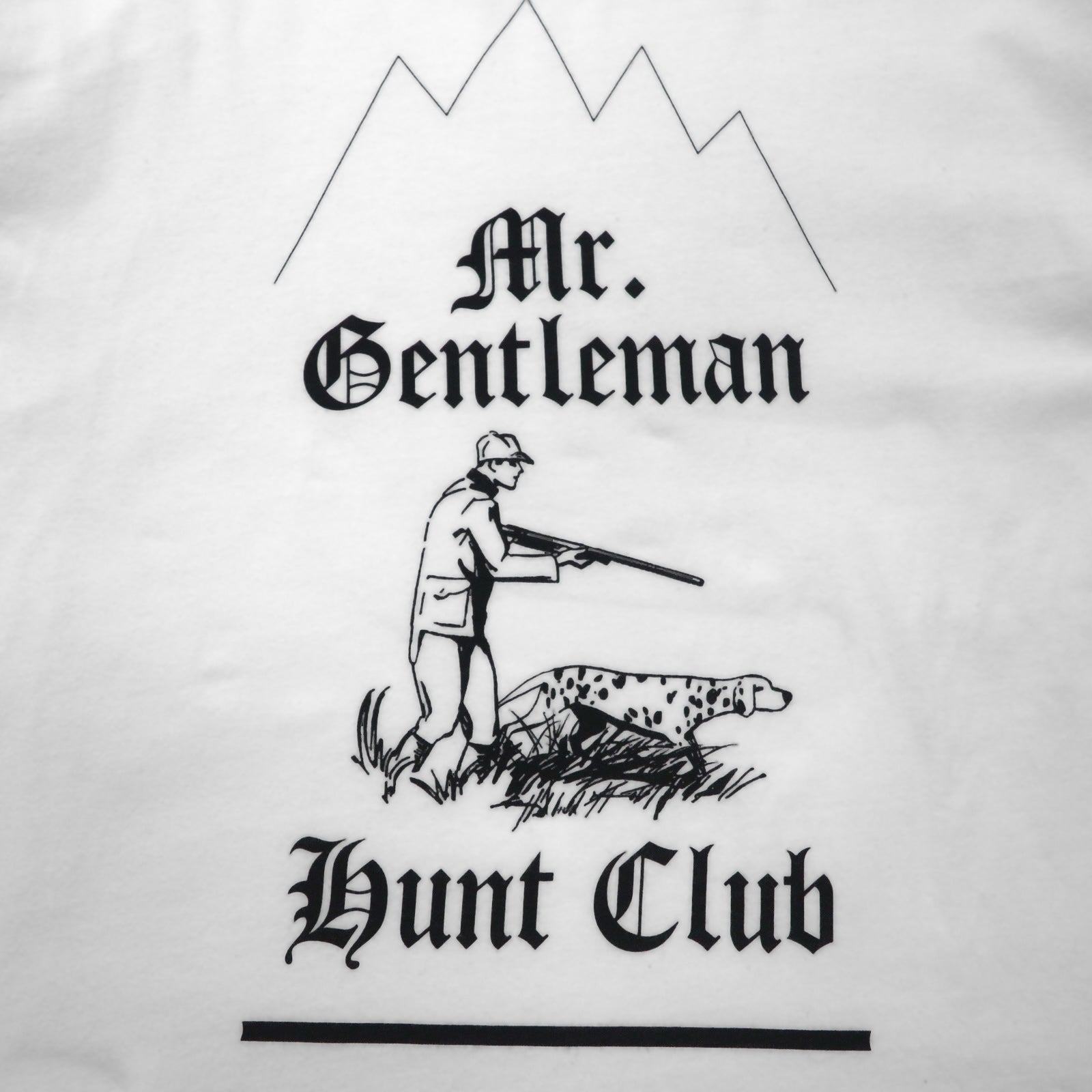 Mr. GENTLEMAN T-shirt, size M, white cotton, HUNTING MOUNTAIN TEE, unused