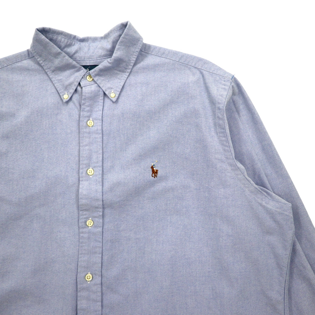 Ralph Lauren 90s Oxford Button-Down Shirt, XL, Blue, Cotton, Classic Fit, Small Pony Embroidery