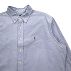 Ralph Lauren 90s Oxford Button-Down Shirt, XL, Blue, Cotton, Classic Fit, Small Pony Embroidery