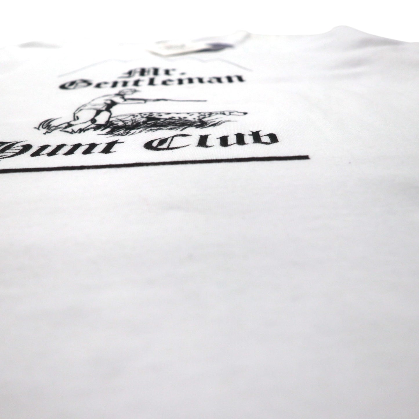 Mr. GENTLEMAN T-shirt, size M, white cotton, HUNTING MOUNTAIN TEE, unused