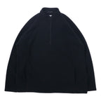 日本然リトテ-古着オンライン-HARLEY DAVIDSON ハーフジップ フリースジャケット L ブラック ポリエステル バックロゴ-HARLEY DAVIDSON half zip fleece jacket L black polyester back logo