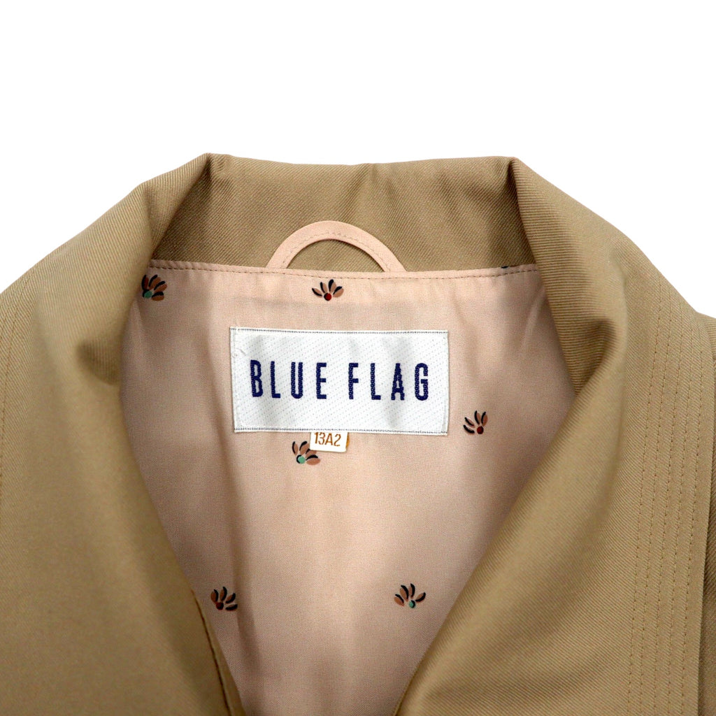 BLUE FLAG (SANYO) Stand collar trench coat L Beige Polyester Belted Made in Japan