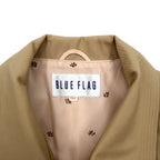 BLUE FLAG (SANYO) Stand collar trench coat L Beige Polyester Belted Made in Japan