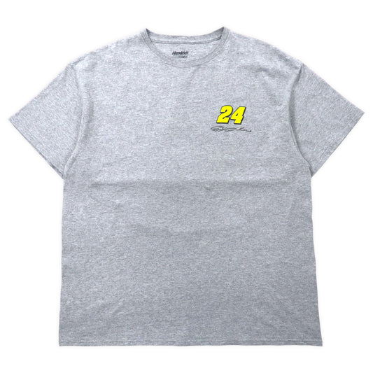 日本然リトテ-古着オンライン-Hendrick MOTOR SPORTS レーシングカー プリントTシャツ XL グレー コットン 24 JEFF GORDON バックプリント メキシコ製-Hendrick Motor Sports Racing Car Print T-SHIRT XL Gray Cotton 24 JEFF GORDON Back Print Mexico Made