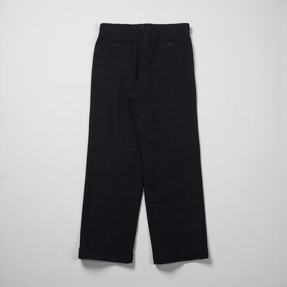 Vintage Pleats Wide Slacks 2タック ワイド スラックス パンツ L チェック カシミヤ混 プリーツ H.STOCKTONATLANTA カナダ製