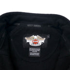 HARLEY DAVIDSON Half-Zip Fleece Jacket L Black Polyester Back Logo