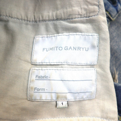 FUMITO GANRYU サルエル セルビッジ デニムパンツ M ダメージ クラッシュ加工 インディゴ ブルー  5-Pocket Sarrouel Pants 日本製