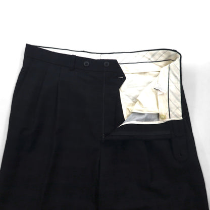 Vintage Pleats Wide Slacks 2タック ワイド スラックス パンツ L チェック カシミヤ混 プリーツ H.STOCKTONATLANTA カナダ製