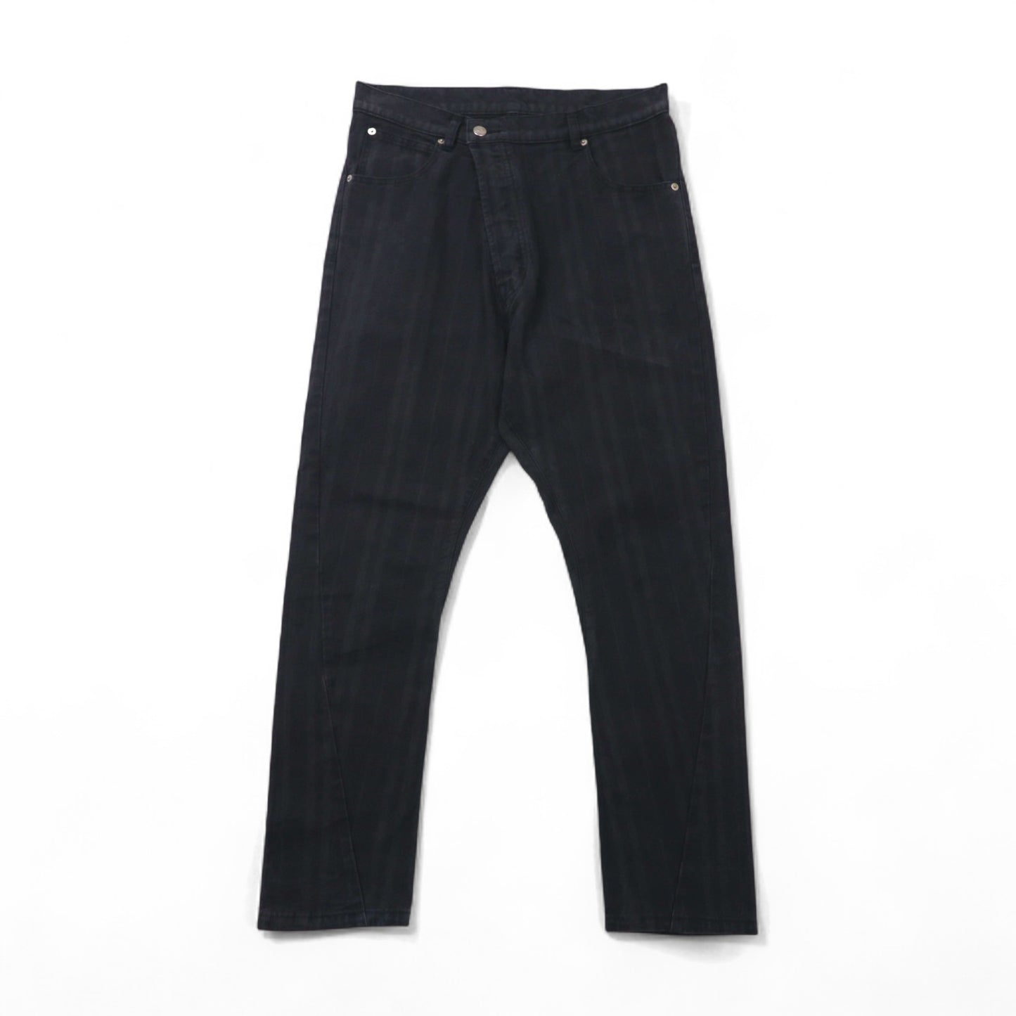 Vivienne Westwood MAN Denim Sarouel Pants, Size M, Black Jeans, Striped Cotton