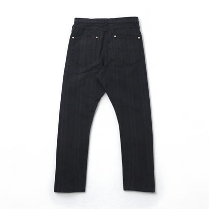 Vivienne Westwood MAN Denim Sarouel Pants, Size M, Black Jeans, Striped Cotton