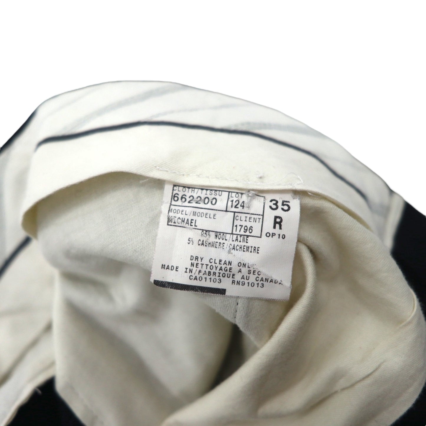 Vintage Pleats Wide Slacks 2タック ワイド スラックス パンツ L チェック カシミヤ混 プリーツ H.STOCKTONATLANTA カナダ製