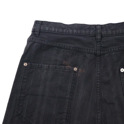 Vivienne Westwood MAN Denim Sarouel Pants, Size M, Black Jeans, Striped Cotton