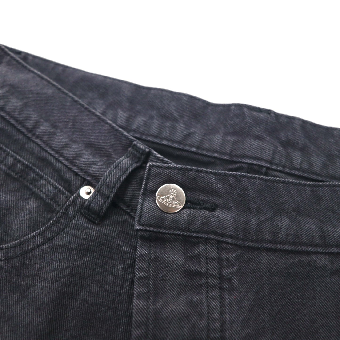 Vivienne Westwood MAN Denim Sarouel Pants, Size M, Black Jeans, Striped Cotton