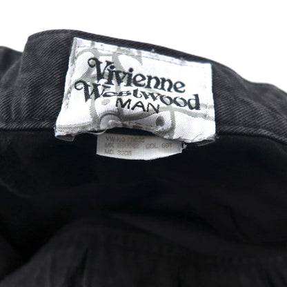 Vivienne Westwood MAN Denim Sarouel Pants, Size M, Black Jeans, Striped Cotton