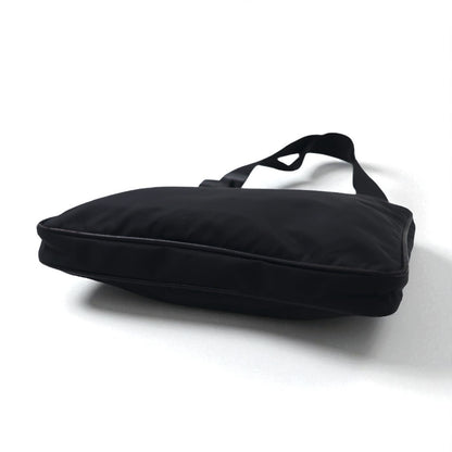 PRADA Crossbody Shoulder Bag in Black Nylon with Triangle Logo Plaque, Made in Italy