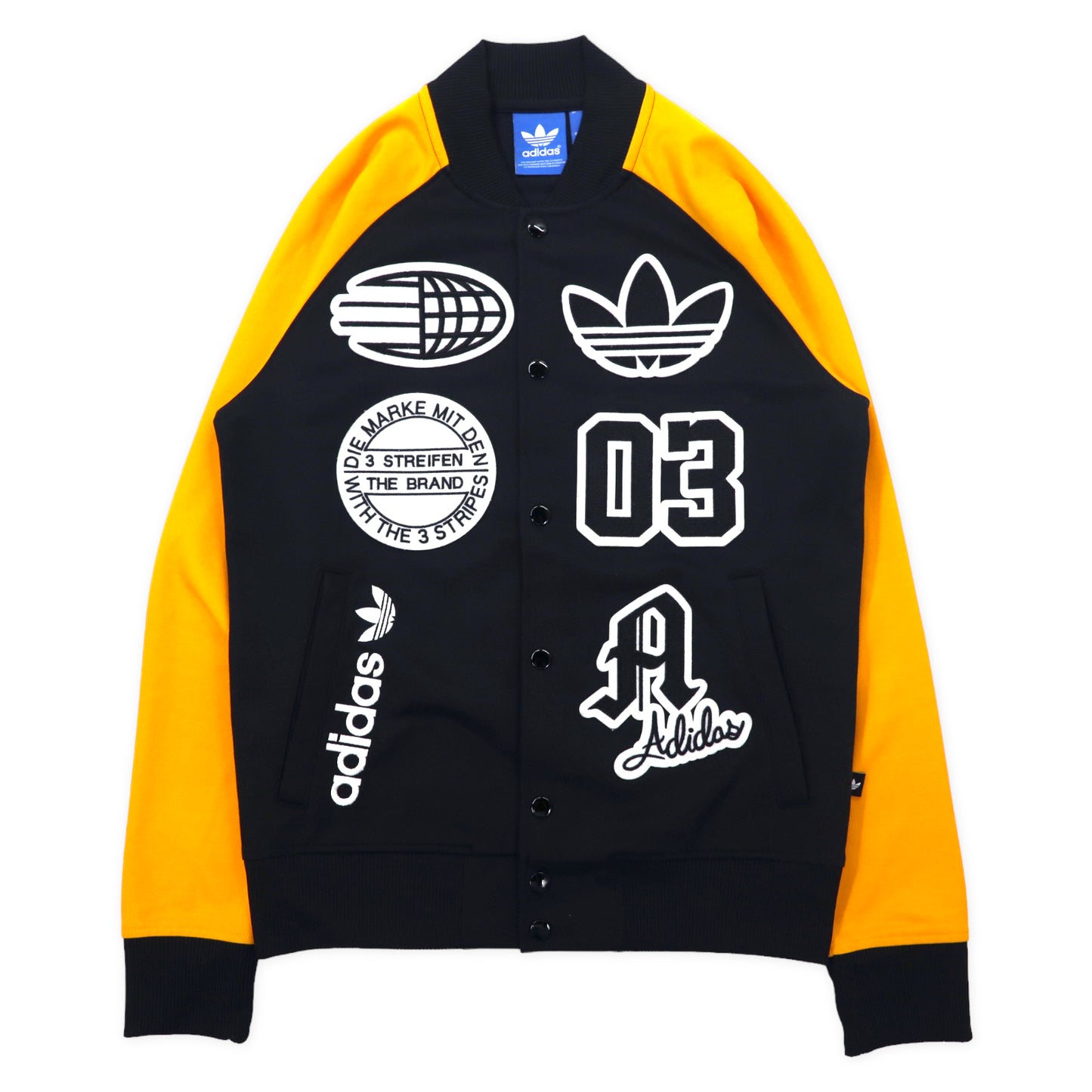 Adidas Originals Varsity Jacket Track Jacket S Black Yellow Cotton 