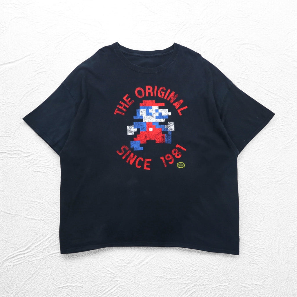Nintendo 任天堂 オフィシャル THE ORIGINAL SINCE 1981 Tシャツ 2XL ブラック スーパーマリオ キャラクタープリント