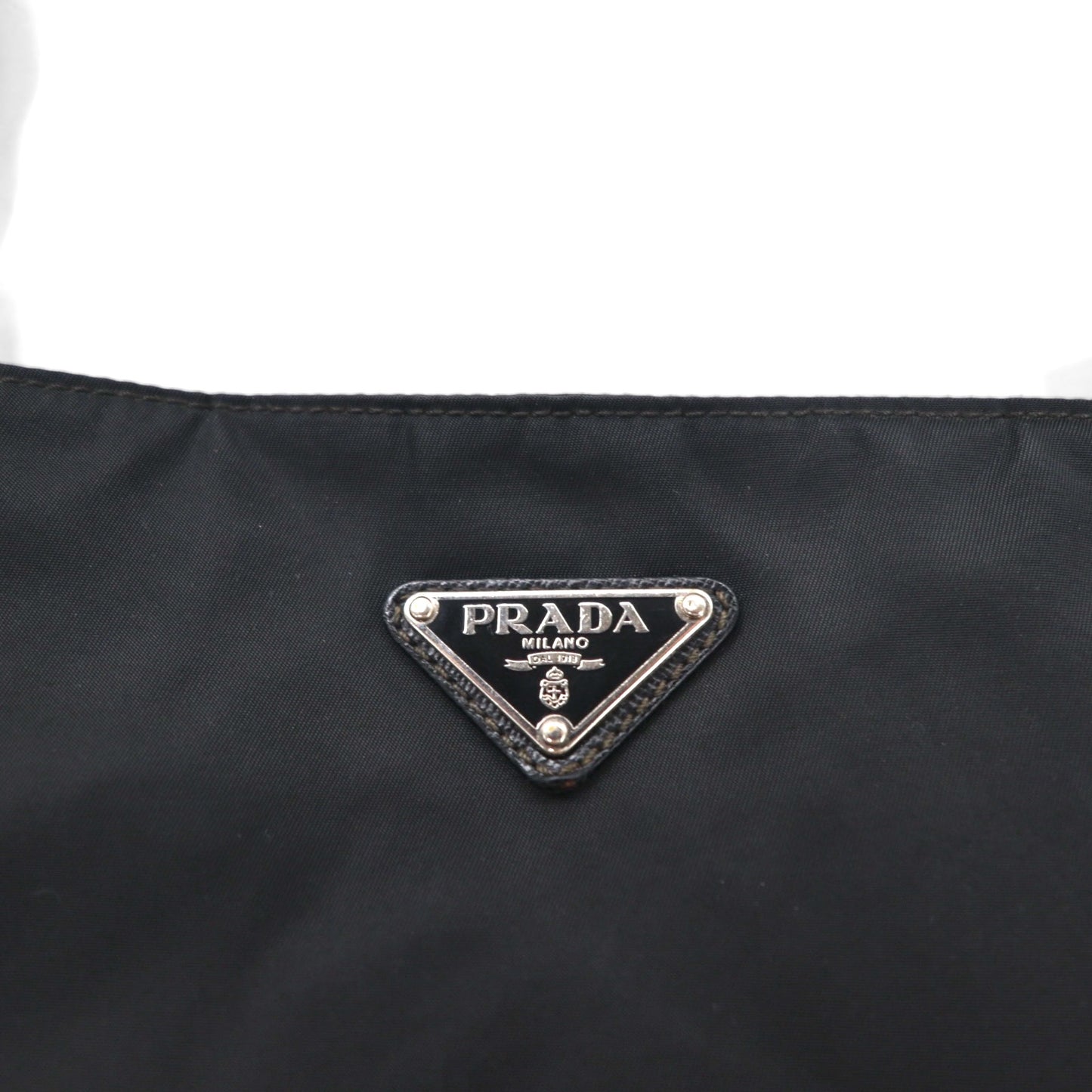PRADA Crossbody Shoulder Bag in Black Nylon with Triangle Logo Plaque, Made in Italy