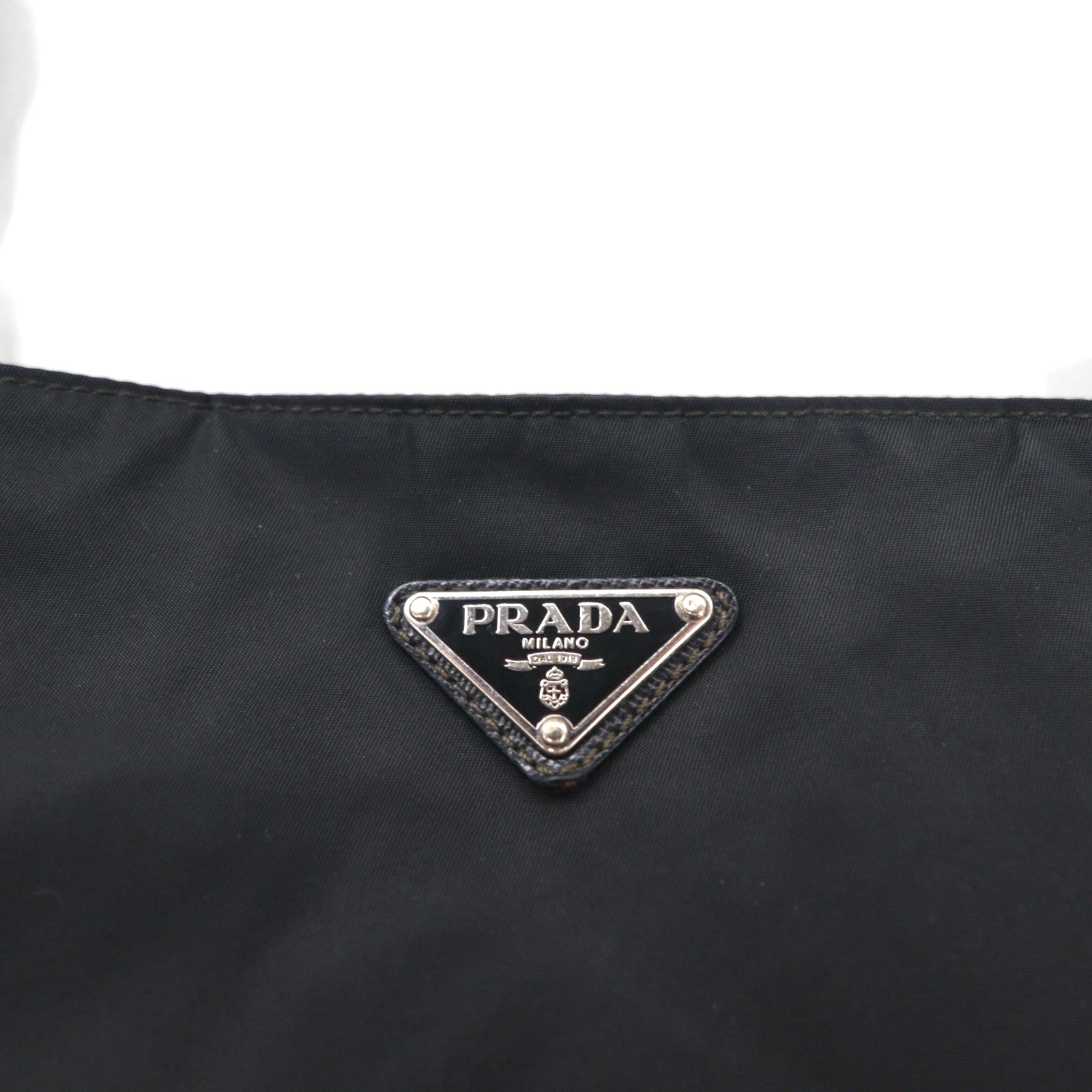 PRADA Crossbody Shoulder Bag in Black Nylon with Triangle Logo Plaque, Made in Italy