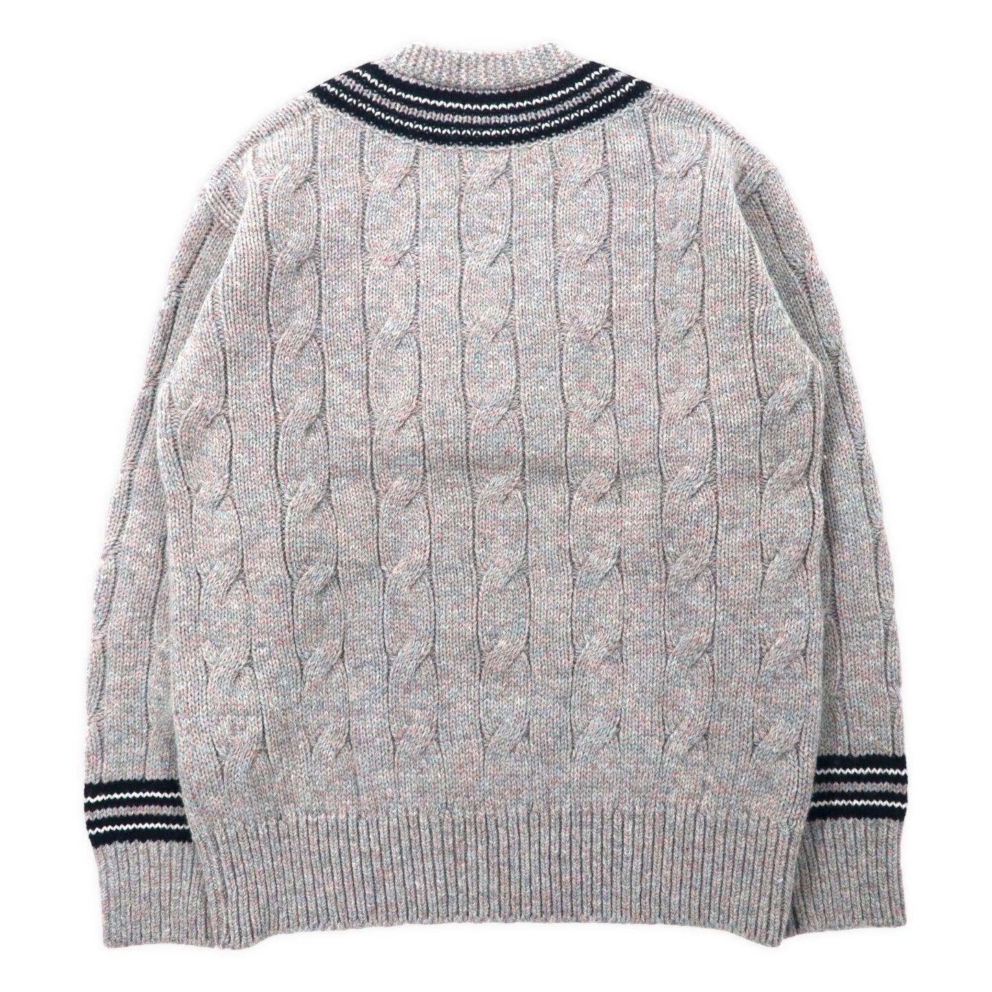 H BEAUTY & YOUTH  Vネック チルデンニット セーター M グレー ウール GALAXY CRICKET V NECK KNIT 1213-106-3256