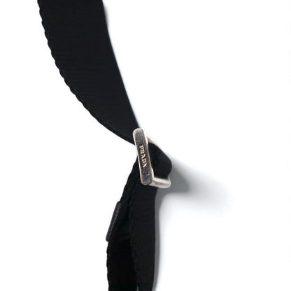 PRADA Crossbody Shoulder Bag in Black Nylon with Triangle Logo Plaque, Made in Italy