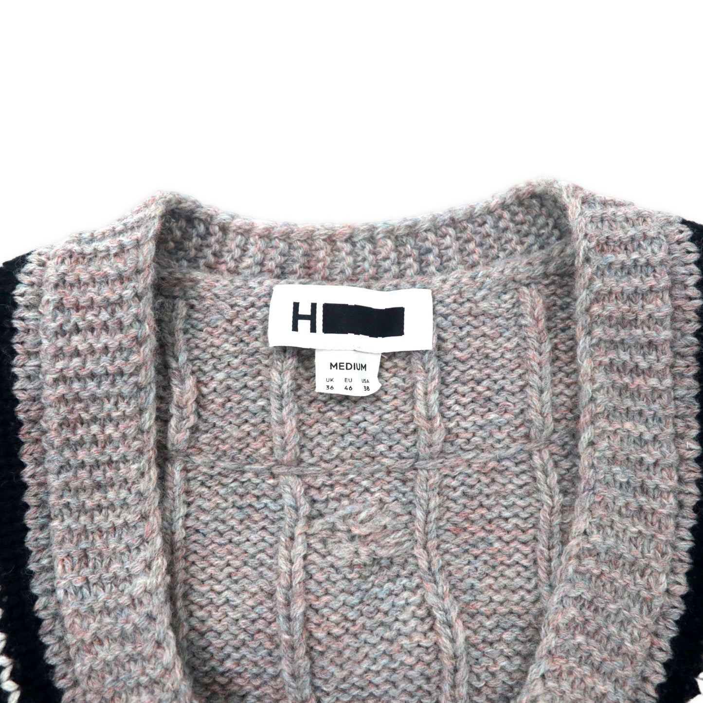 H BEAUTY & YOUTH  Vネック チルデンニット セーター M グレー ウール GALAXY CRICKET V NECK KNIT 1213-106-3256