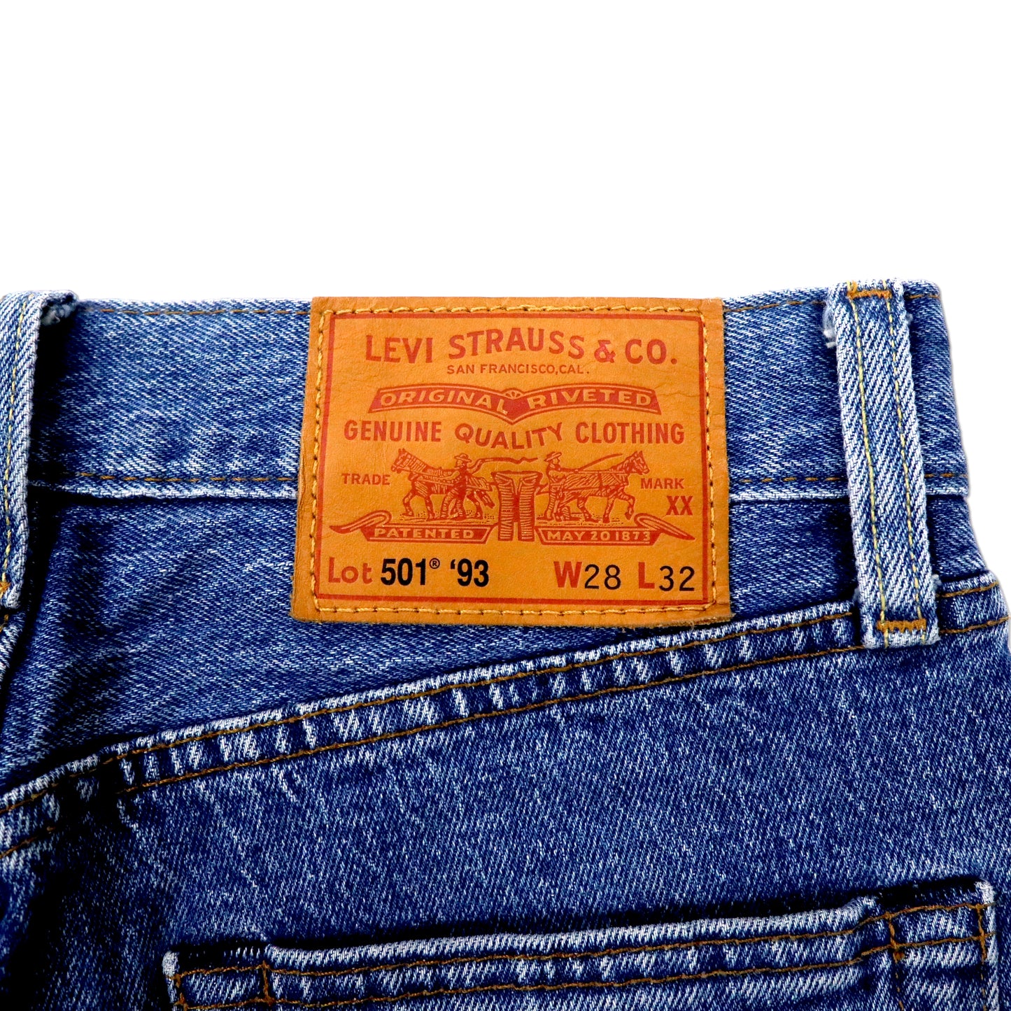 Levi's 501(R) '93 レギュラーストレート BASIL FLAT デニムパンツ 28 170/72A ブルー ストレッチ ビッグE 79830-0009