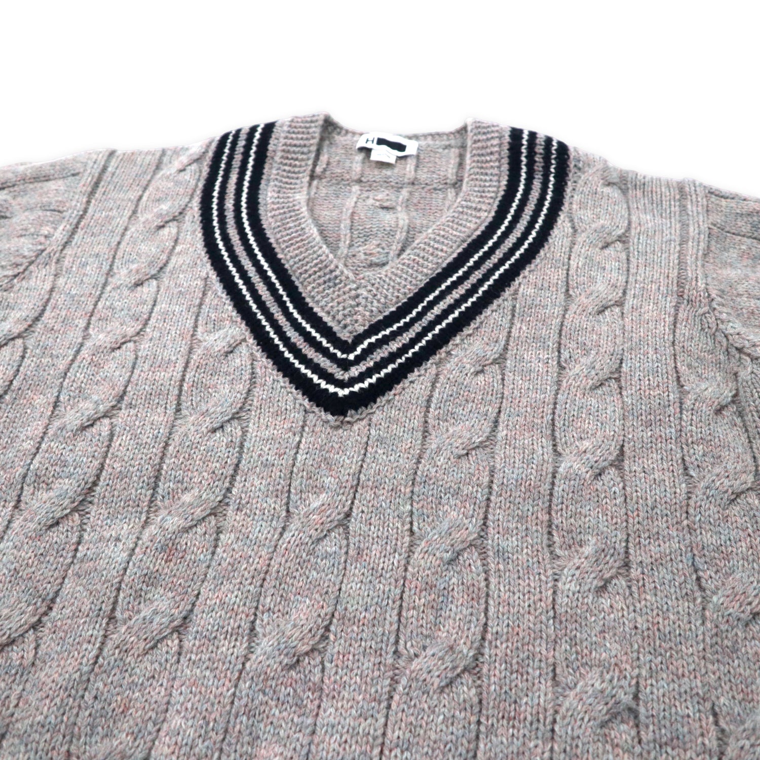 H Beauty & Youth V neck tilden knit sweater M gray wool galaxy