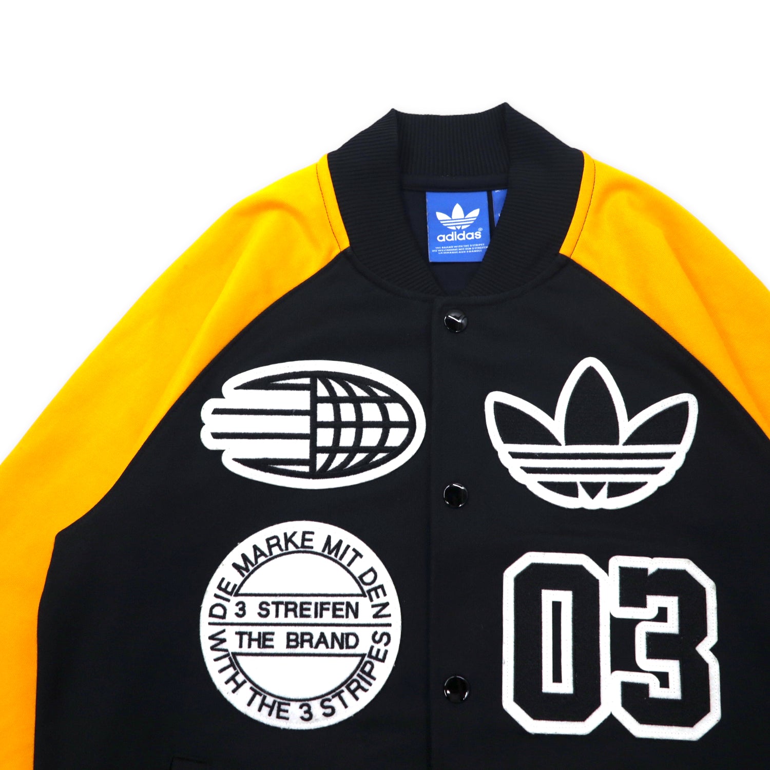 Adidas Originals Varsity Jacket Track Jacket S Black Yellow Cotton ...