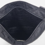 PRADA Crossbody Shoulder Bag in Black Nylon with Triangle Logo Plaque, Made in Italy