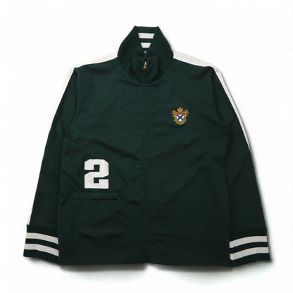 Polo by Ralph Lauren 90s Track Jacket, Size L, Green, Embroidered Emblem Logo