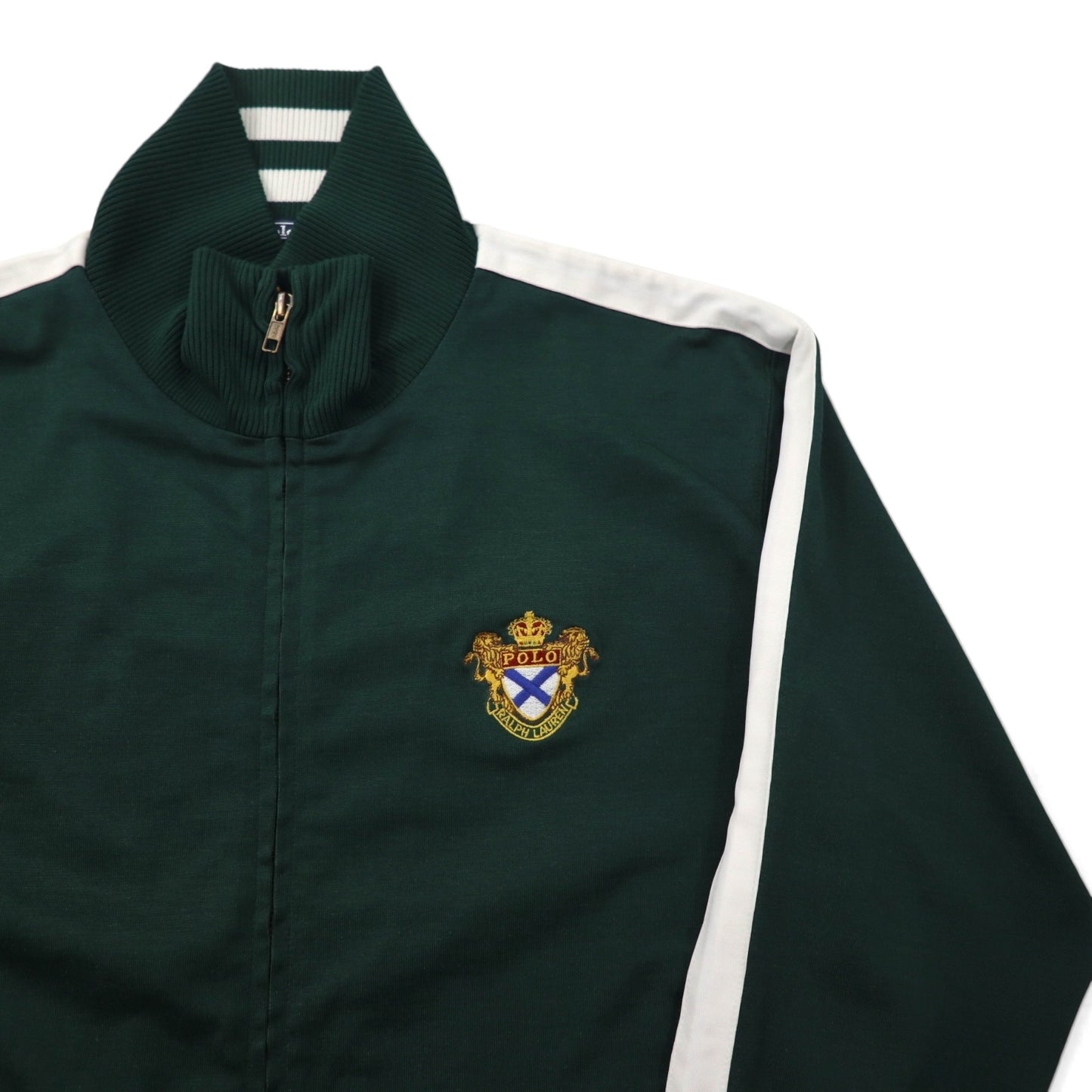 Polo by Ralph Lauren 90s Track Jacket, Size L, Green, Embroidered Emblem Logo