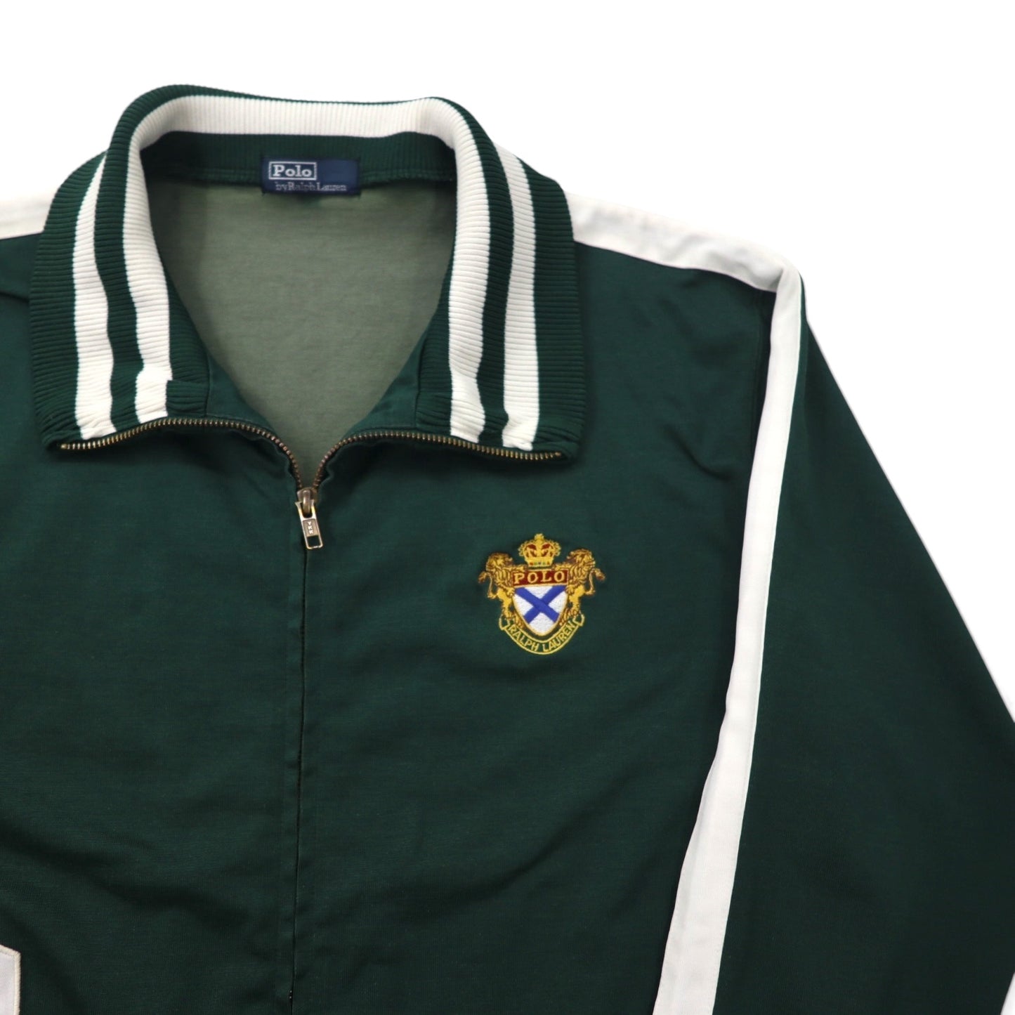 Polo by Ralph Lauren 90s Track Jacket, Size L, Green, Embroidered Emblem Logo