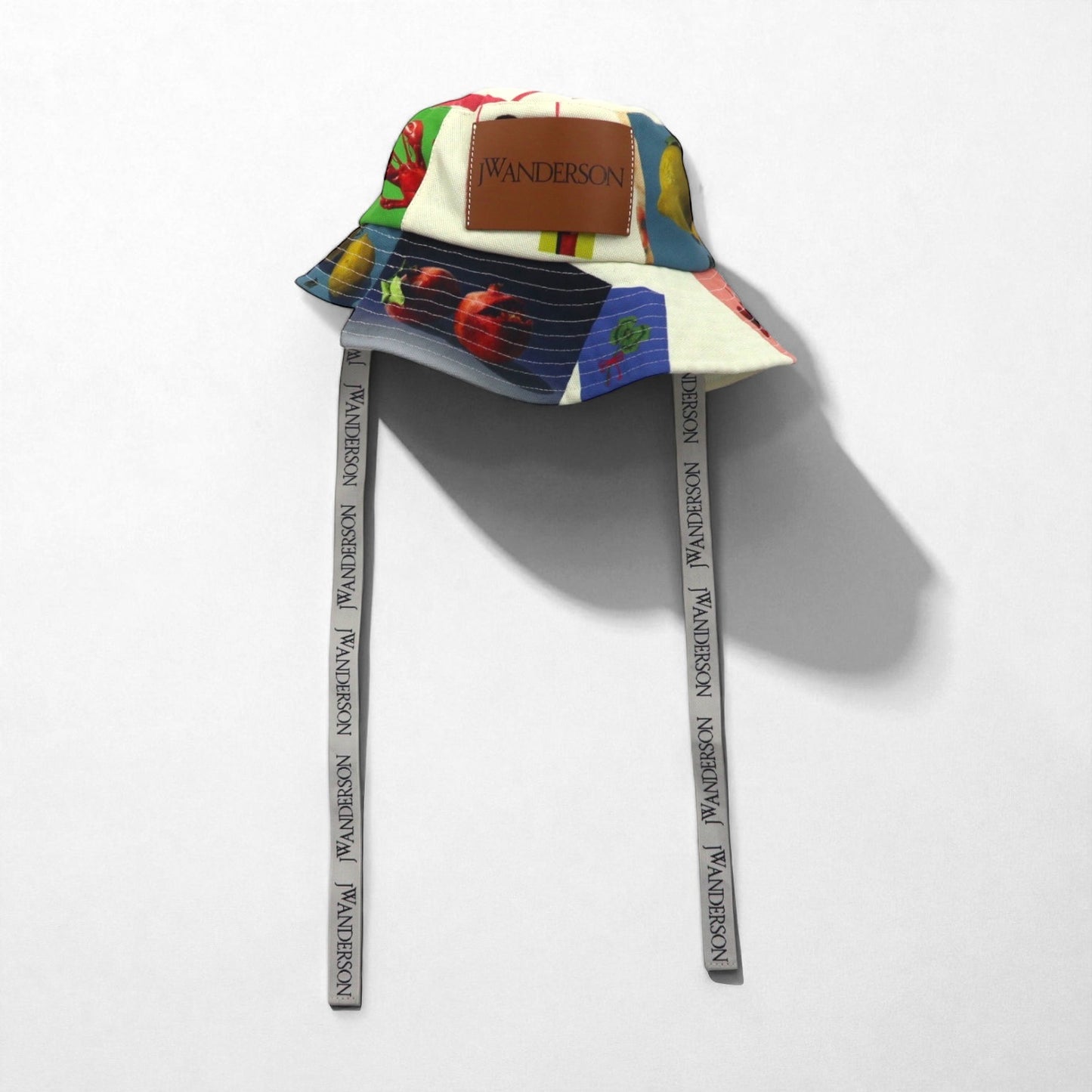 JWANDERSON Asymmetric Bucket Hat, Multicolor, All-Over Print, Logo Tape, Strap, AC0177FA0153019