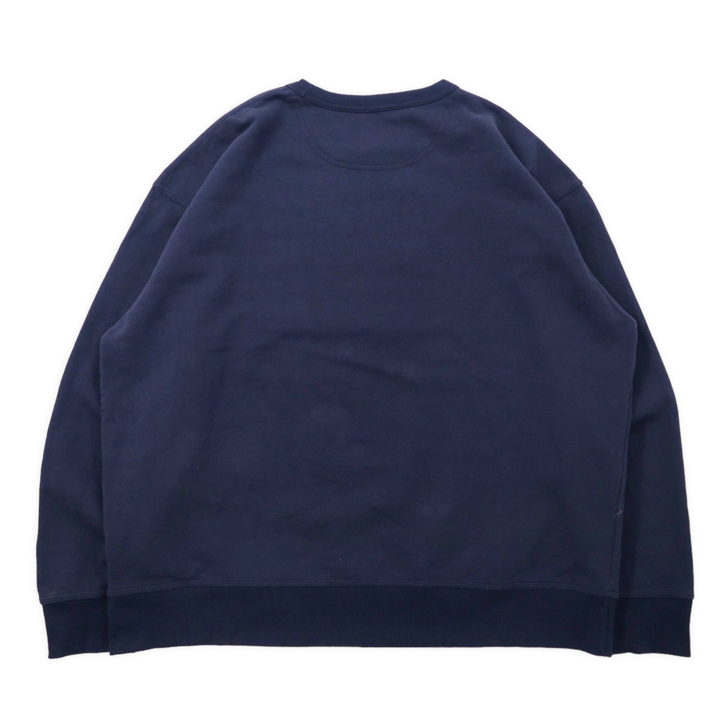 Champion ビッグサイズ クルーネックスウェット 4XL ネイビー コットン ワンポイントロゴ刺繍