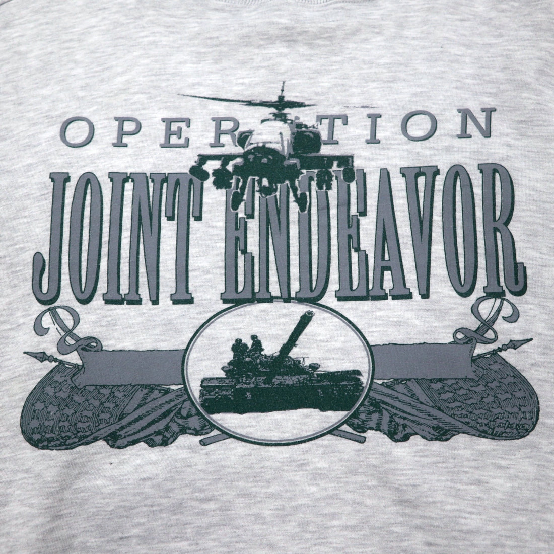 90s GEAR FOR SPORTS High Neck Sweatshirt L Grey Cotton Print Fighter JOINT ENDEAVOR