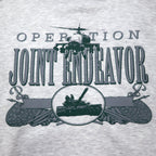 90s GEAR FOR SPORTS High Neck Sweatshirt L Grey Cotton Print Fighter JOINT ENDEAVOR