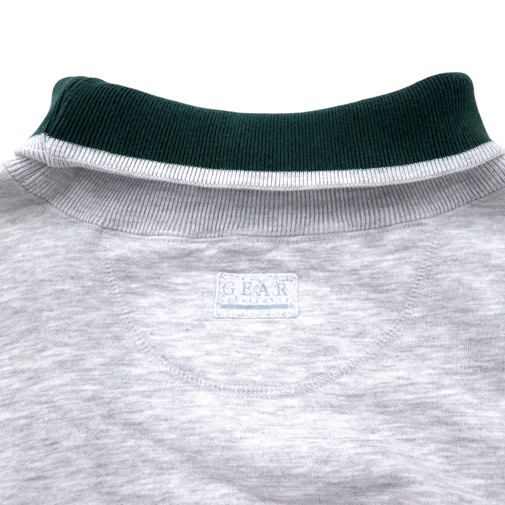 90s GEAR FOR SPORTS High Neck Sweatshirt L Grey Cotton Print Fighter JOINT ENDEAVOR