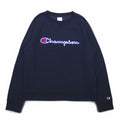 Champion elite V-neck sweatshirt, XL, navy, cotton, brushed lining, script logo