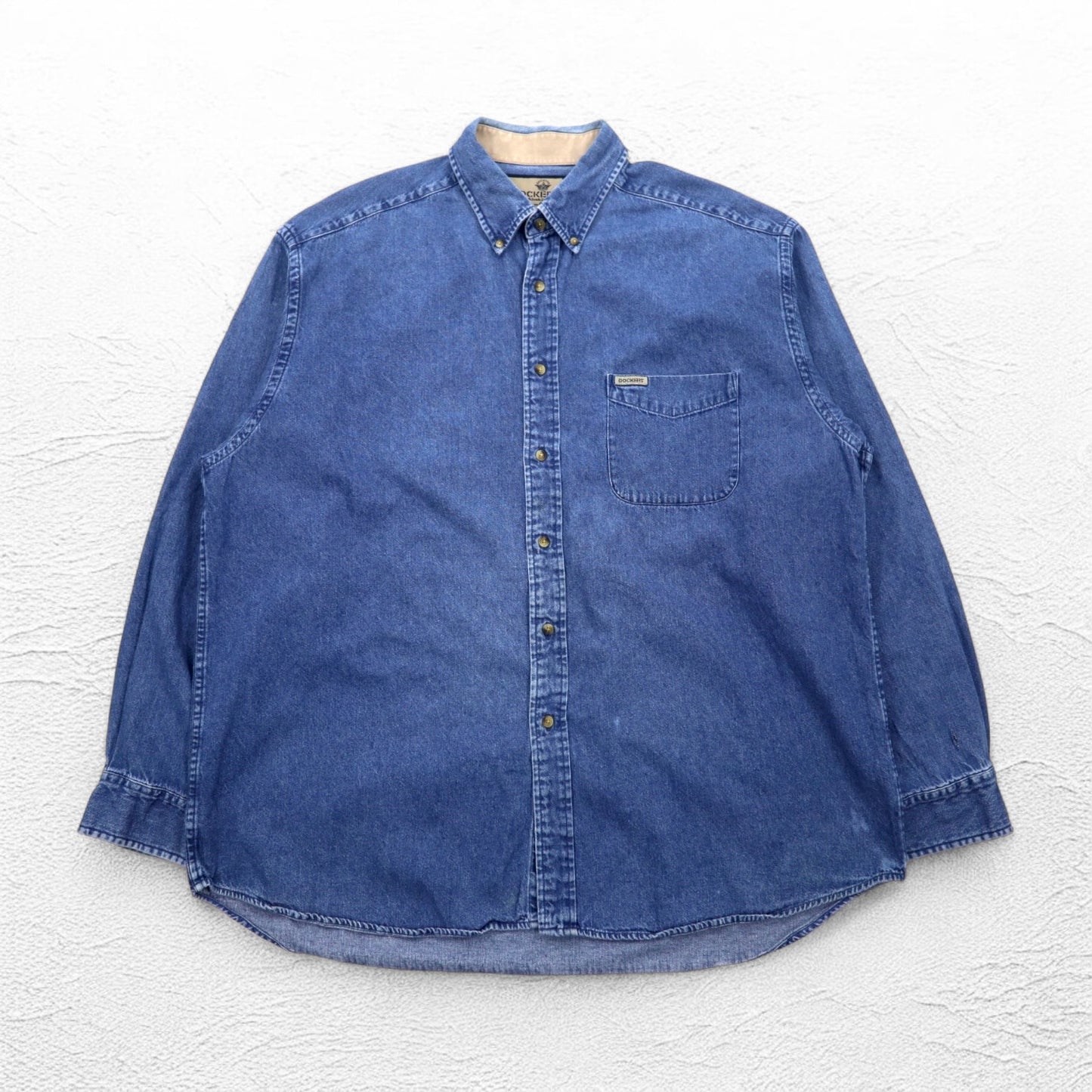 DOCKERS ( Levi's ) 90年代 デニム ボタンダウンシャツ XL インディゴ ブルー Khakiware BASIC DENIM